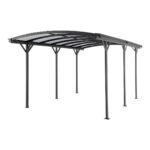 Carport aus anthrazitfarbenem Aluminium, 3 x 5 m
