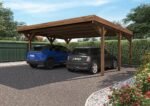 Victor Cerland Doppelcarport aus Holz mit Flachdach – Bild 2