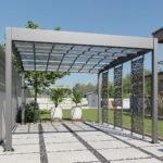 Aluminium-Carport Trigano – LIBECCIO + 3 Sichtschutzwände – 16 m²