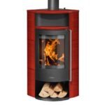 ORANIER POLAR NEO ECK KAMINOFEN STAHL SCHWARZ / KERAMIK PAPRIKAROT – Bild 2