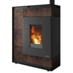 ORANIER BOREAS II PELLETOFEN STAHL SCHWARZ / SINTERED STONE KORTEN, RAUCHROHR OBEN